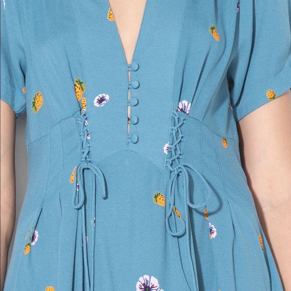 Free People Floral Mini Dress size 0 - Picture 5 of 5